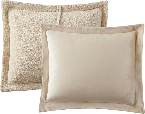 Miniatura 4 de Sweet Home Collection Juego de edredón Sherpa de 3 piezas tamaño King, conjunto de ropa de cama de felpa con textura de sherpa suave y fundas a