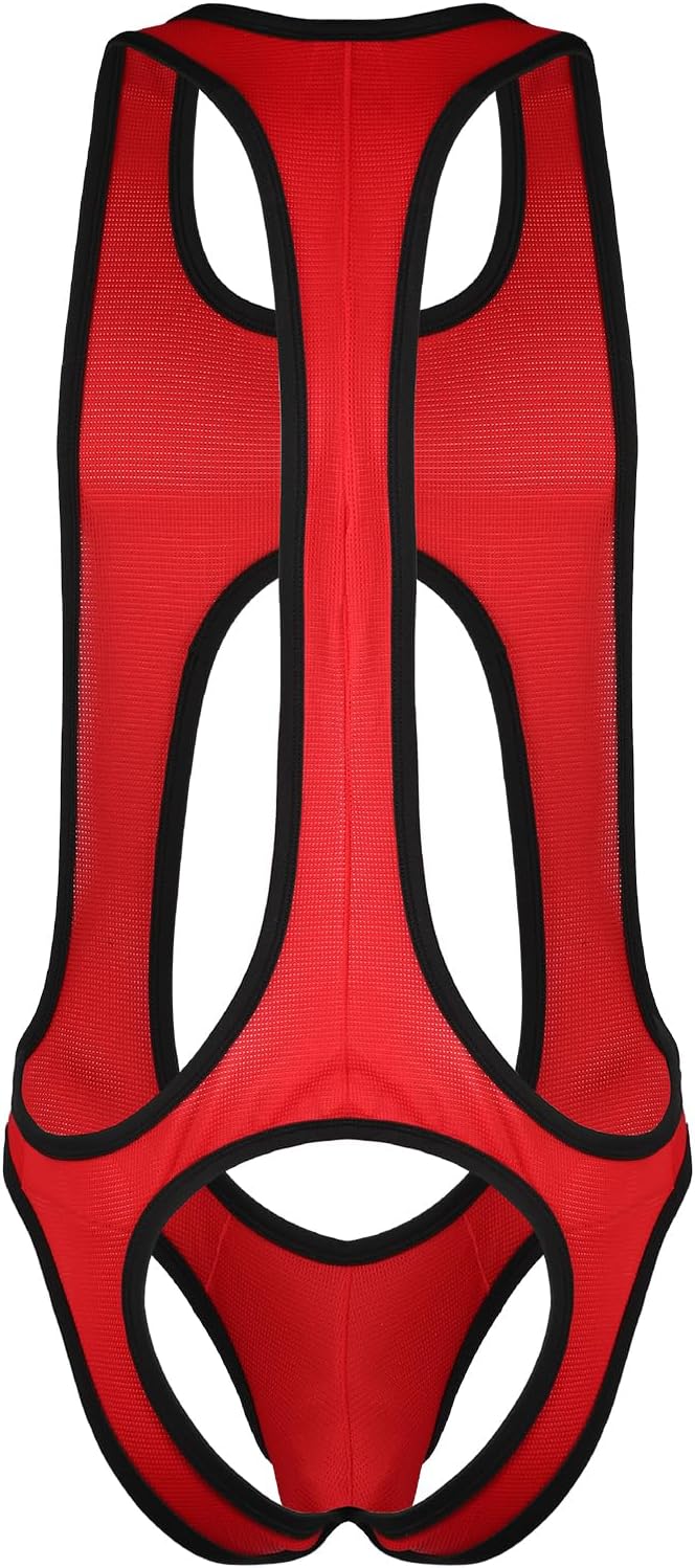 PENINSULA LOVE Men Sexy Leotard Bodysuit Thong Jockstrap G string Thong Harness Stretch Wrestling Singlet Jumpsuit Mankini