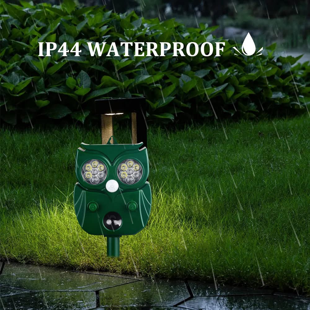 Repelente para Gatos, Ahuyentador para Gatos 5 Modos IP44 Impermeable Ultrasonido Repelente para Palomas, Pájaros, Perros, Ratones, Zorros