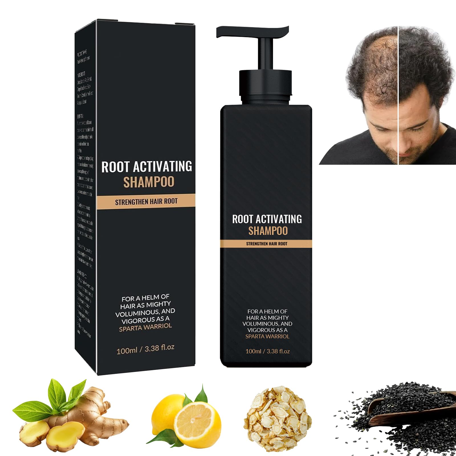 BSOON Hair Growing Shampoo, Root Activating Shampoo, Haarverdichtungs Shampoo, Anti-Haarausfall Reparierendes Pflegeshampoo für Männer und Frauen