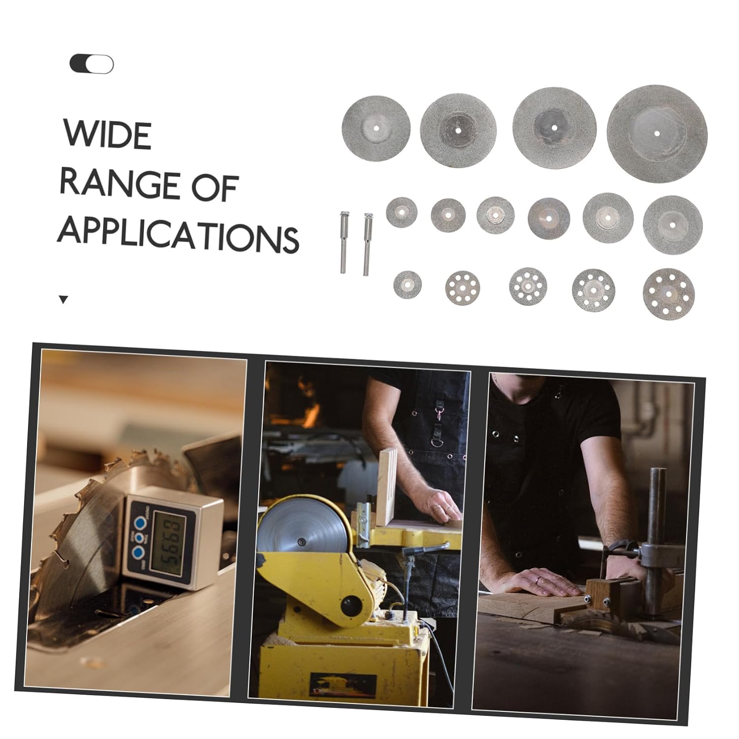 Uonlytech 15pcs Corundum Sand Cutting Wheel Set with 2 Mandrels 3mm Rotary Angle Cutting Discs for Tile and Glass Sturdy Round Abrasive Discs for Power Rotary Tools