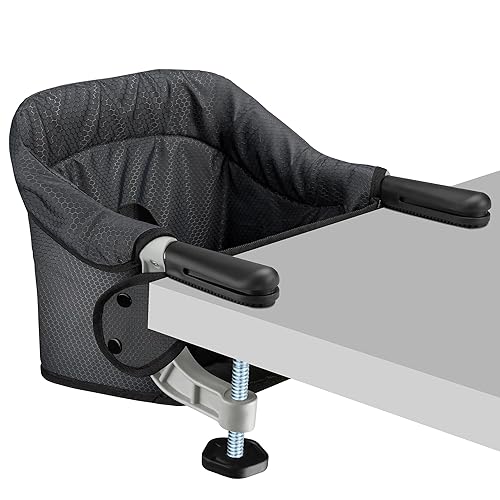 Miniatura 9 de Silla de mesa rápida con gancho en la silla con clip en la mesa, asiento de alimentación portátil resistente, almacenamiento plegable, se fija a