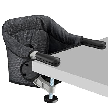 Toogel Hook On High Chair, Portable Travel Baby High Chair, Foldable Clip On Table Seat for 6-36 Months, Anti-Tear Fabric, Washable Cover, Lightweight Baby Dining Chair with Carry Bag Black