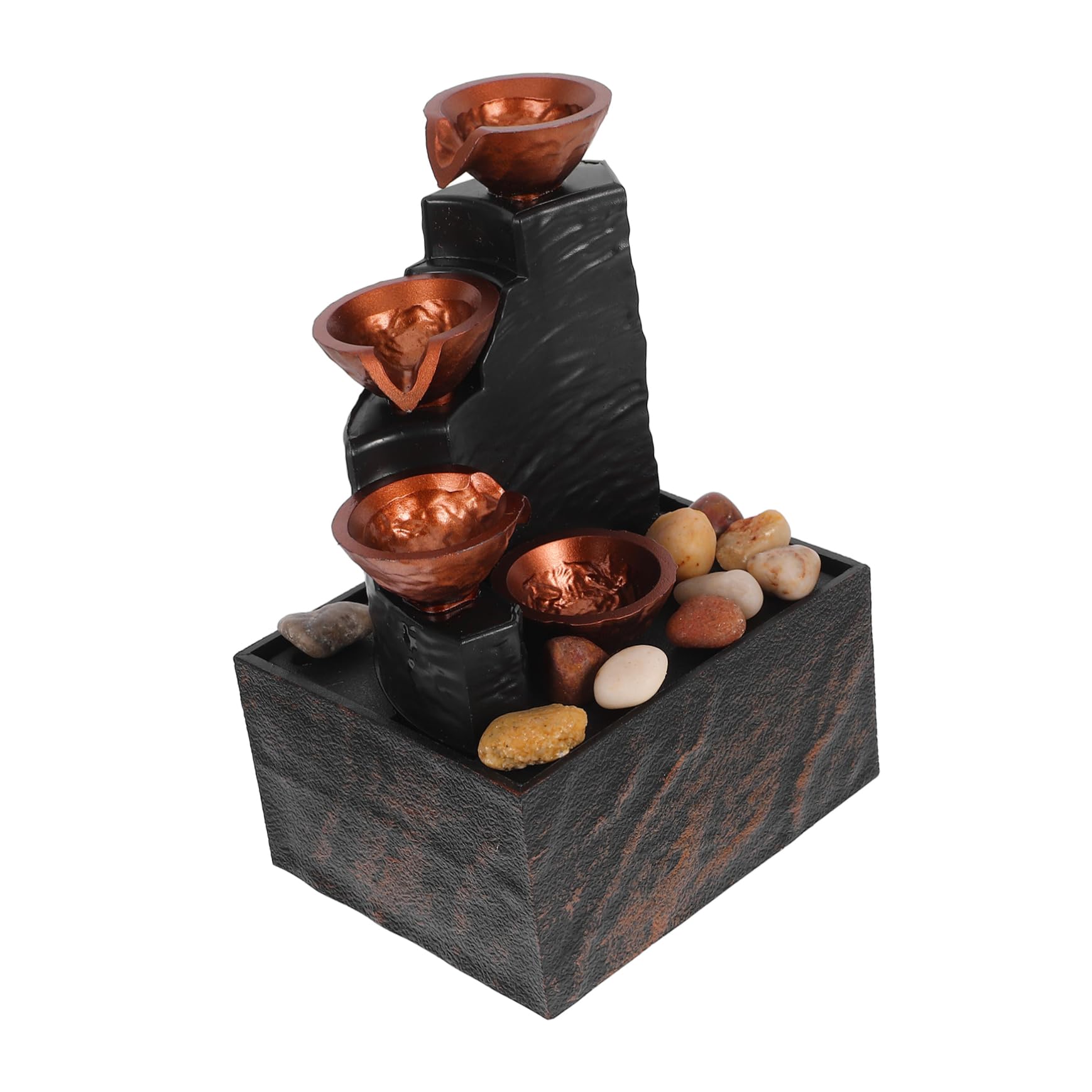POPETPOP Fuente Pequeña de Escritorio con Iluminación Ambiental Suave y Material Hips, Compacta y Portátil para Decoración de Mesa en Oficina o Estantería