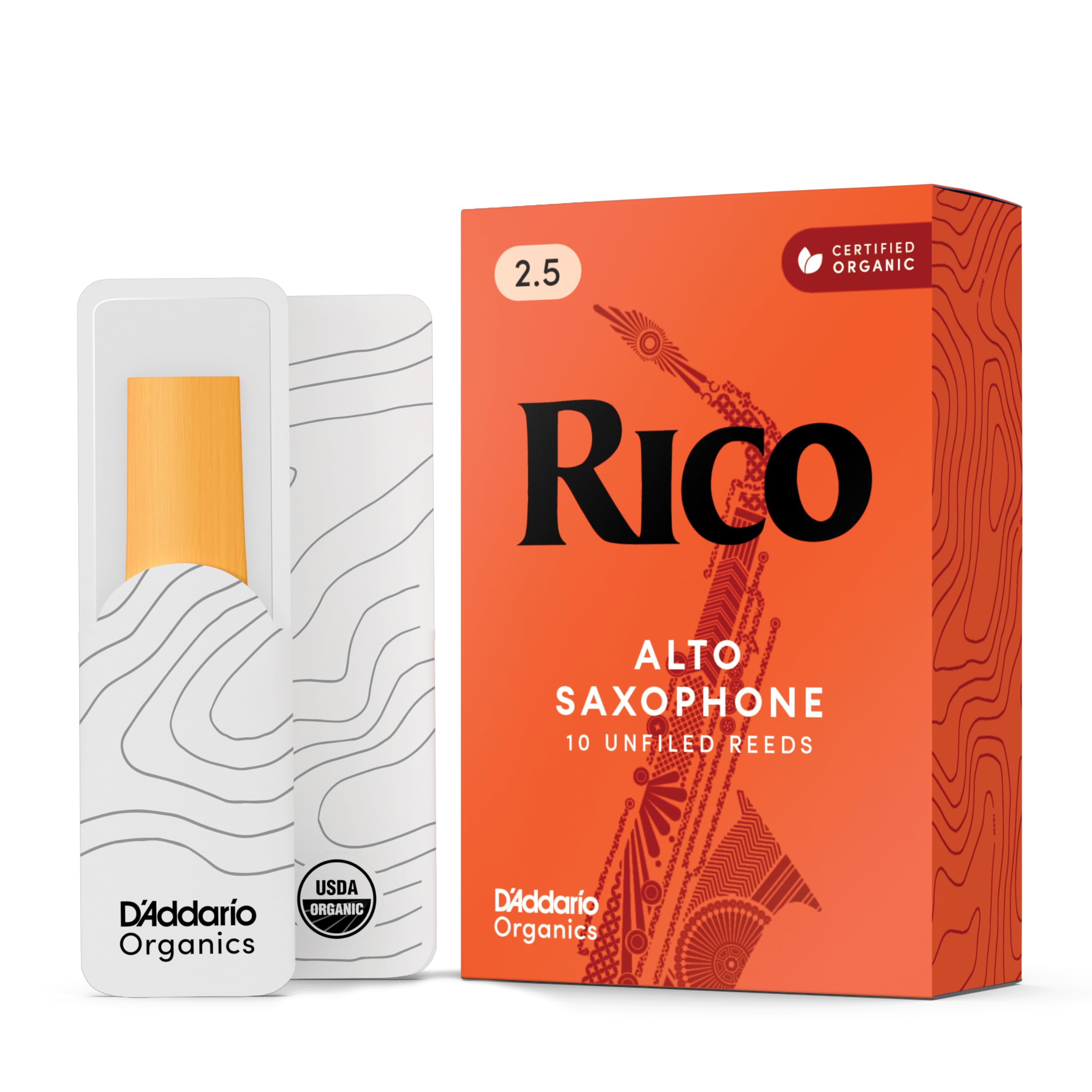 Amazon.com: Rico Organic Alto Saxophone Reeds, Strength 2.5, 10