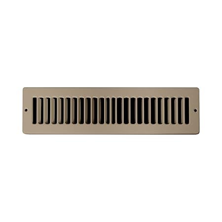 Accord Ventilation ABTSBR210 Toe Space Grille with 1/2-Inch Fin Louvered, 2-Inch x 10-Inch (Duct Opening Measurements, Brown)