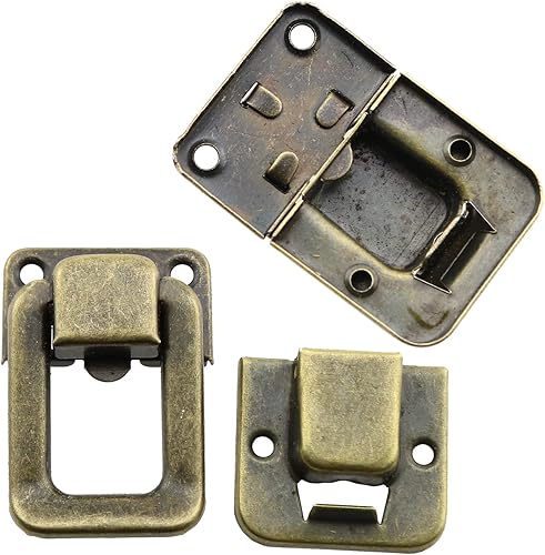 Miniatura 5 de LUORNG 4 piezas retro de caja de cerrojos con cerradura de palanca para joyero, caja ordinaria, caja de regalo, caja de madera, caja de