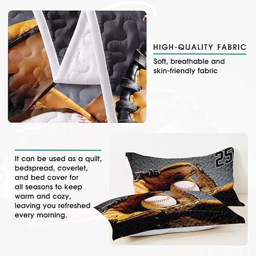 Miniatura 4 de Edredón de béisbol con número de nombre, edredones de cama de béisbol de reina a hija, el mejor juego de edredón decorativo para niños, juego de