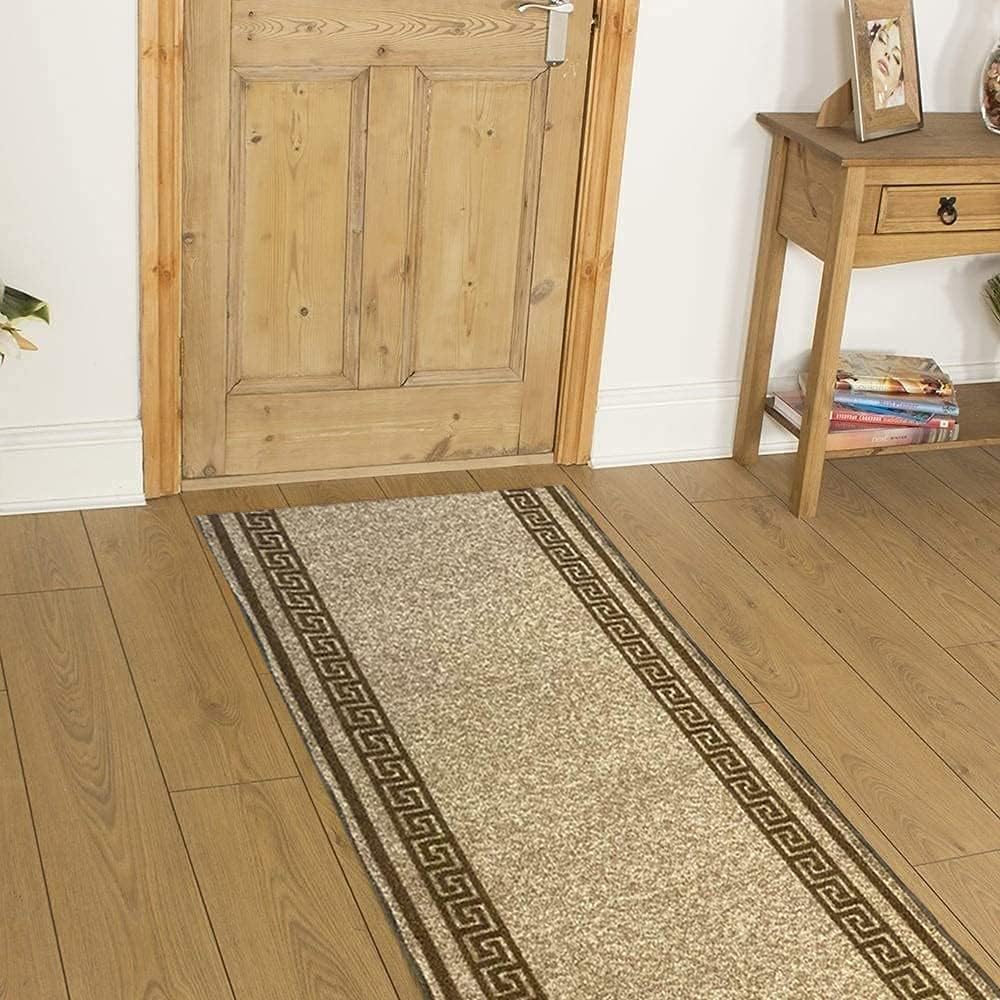 Greek Carpet Runners Rug Grey Beige Blue Brown Red Black Rubber Backed