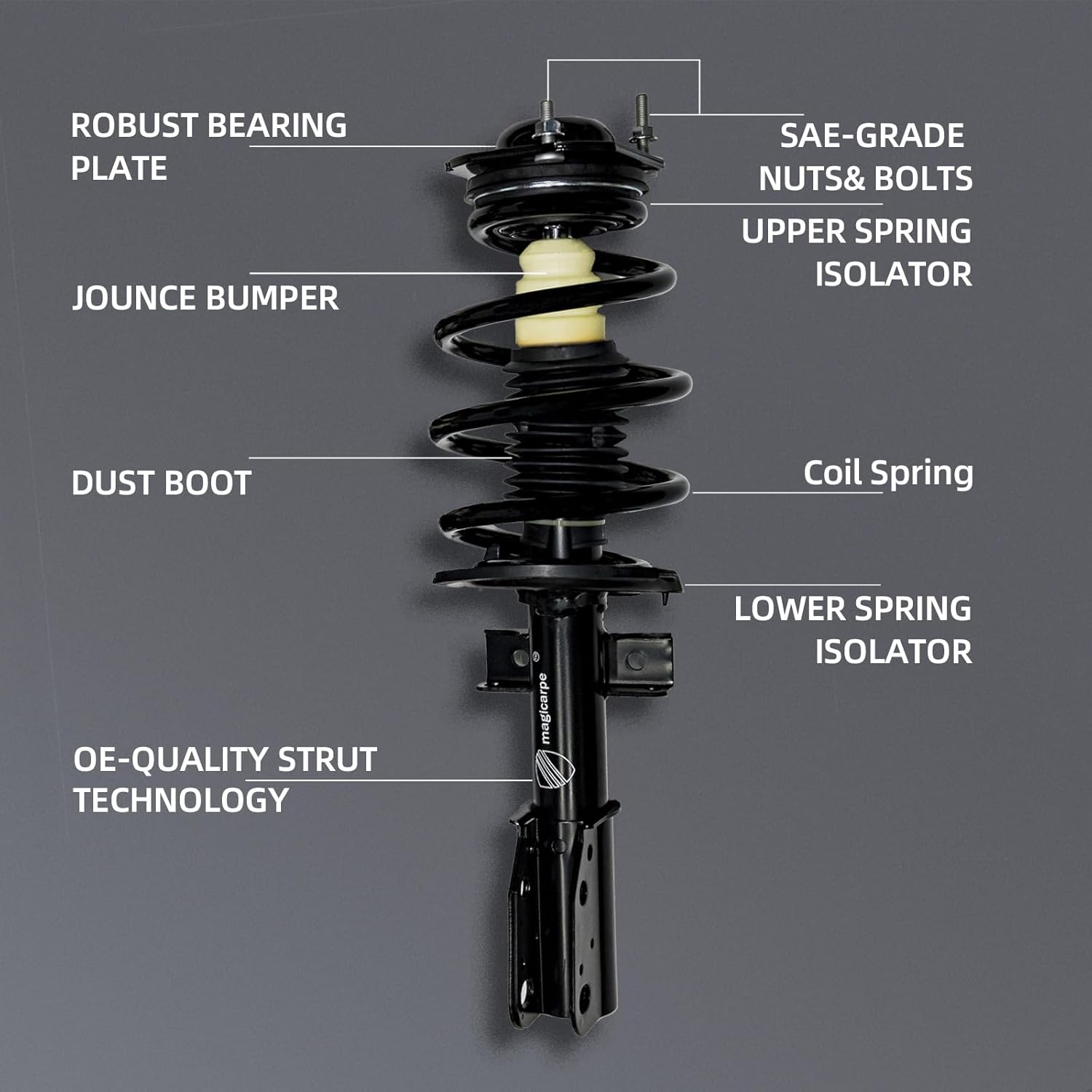 Front Complete Strut & Coil Spring Assembly for Chevrolet Traverse[2009–2012], GMC Acadia[2007–2012], Buick Enclave[2008–2012], Saturn Outlook[2007-2010] -2 Year Manufacturer Warranty