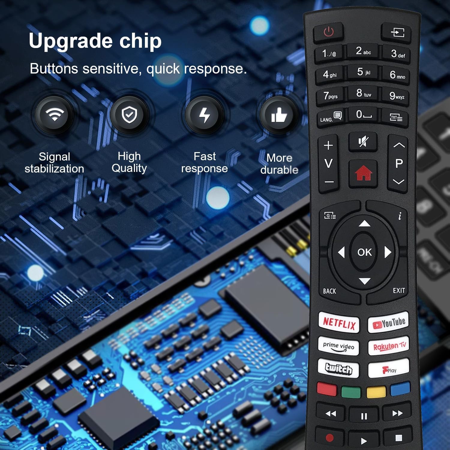 Replacement Remote Control RC4591P for Bush QLED Smart TV DLED32HD DLED32HDS DLED32HDSC DLED32HDSB DLED32HDSA DLED39HDS DLED55UHDHDRS DLED40FHDS DLED49FHDS ELED32FHDSDVD - Image 2