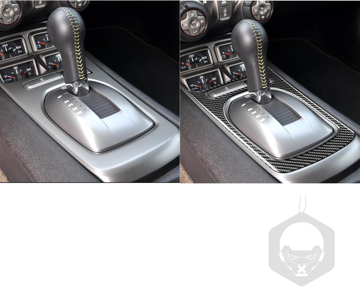 Car Automatic Gear Shift Panel Frame Decal Real Carbon Fiber Interior Trim Compatible with Chevy/Chevrolet Camaro 2010 2011 2012 2013 2014 2015 Sticker Accessories Decoration - B Black