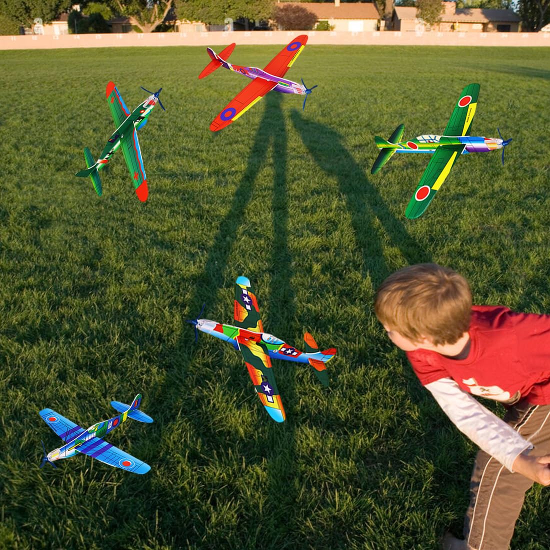 WJXKAZYX Emballage Individuel Avion en polystyrène,Mousse Avion Jouets,Planeurs Polystyrène,Avions Jouets pour Enfants,Idéal comme Cadeau Souvenir Fêtes d'anniversaire d'enfants
