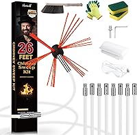 Vista 6 de Kit de cabezal de cepillo de chimenea de 3 piezas, sistema de bloqueo de botón cromado, herramienta de limpieza de chimenea, con cabezal de cepillo