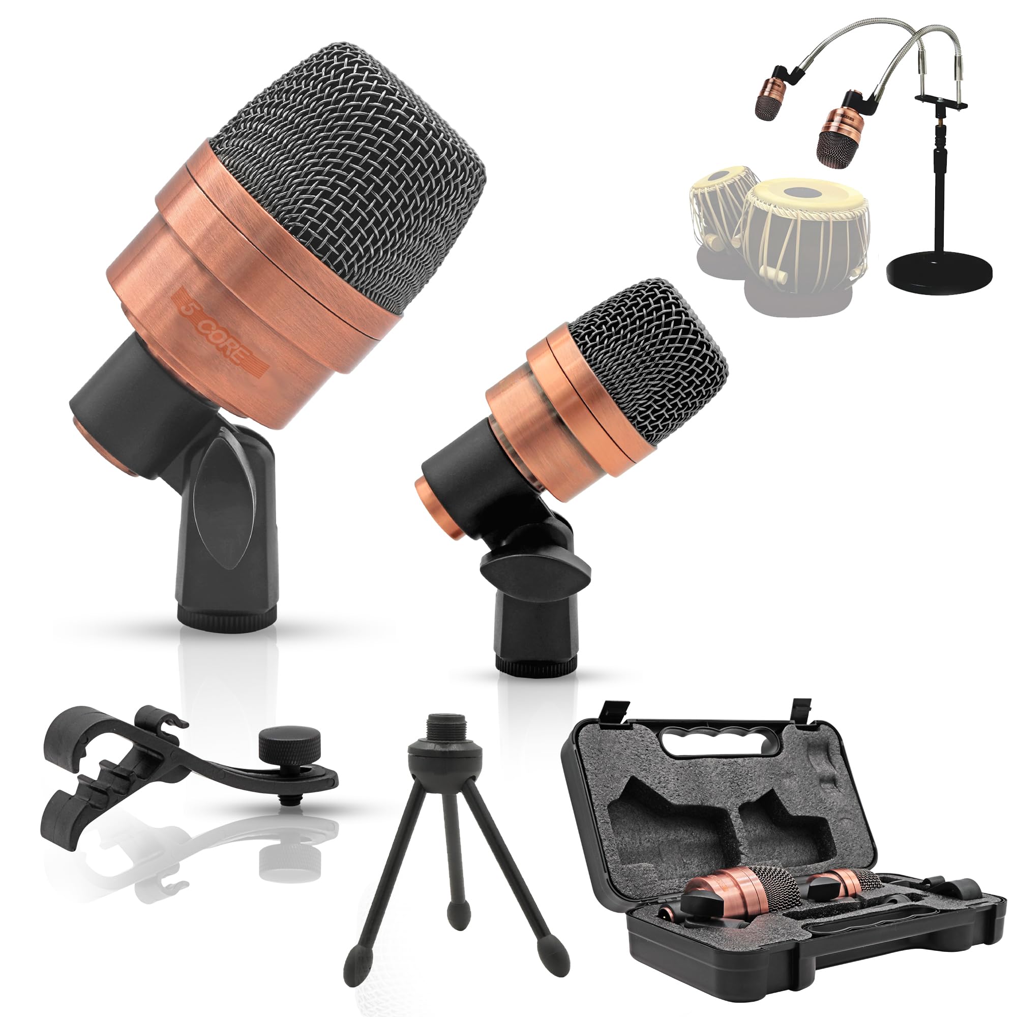 Amazon.com: 5 CORE Tabla Mic Indian Instrument Microphone Set for