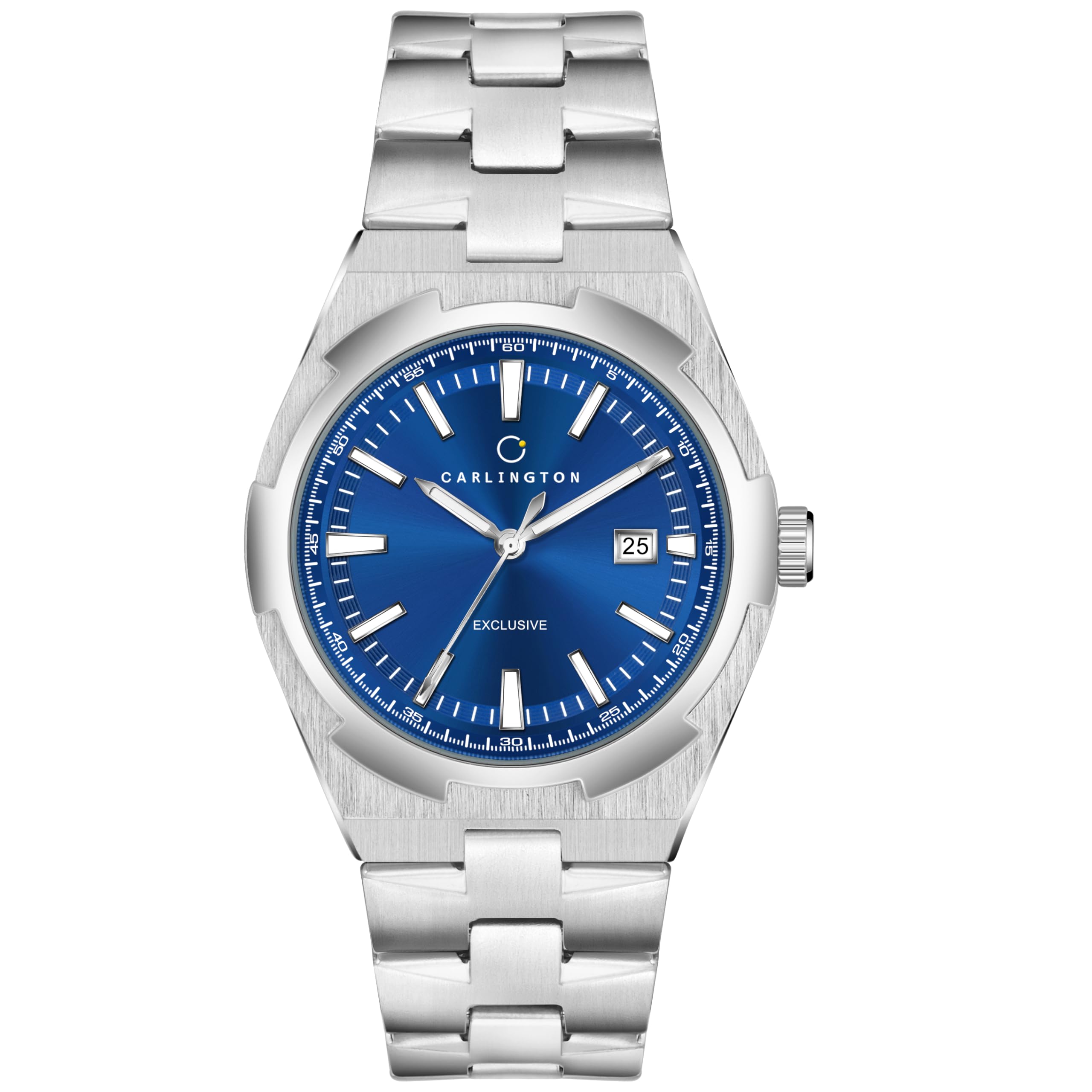 carlington Stainless Steel Analog Wrist Watch For Men-Ct 8877 Steel Blue-picture-56