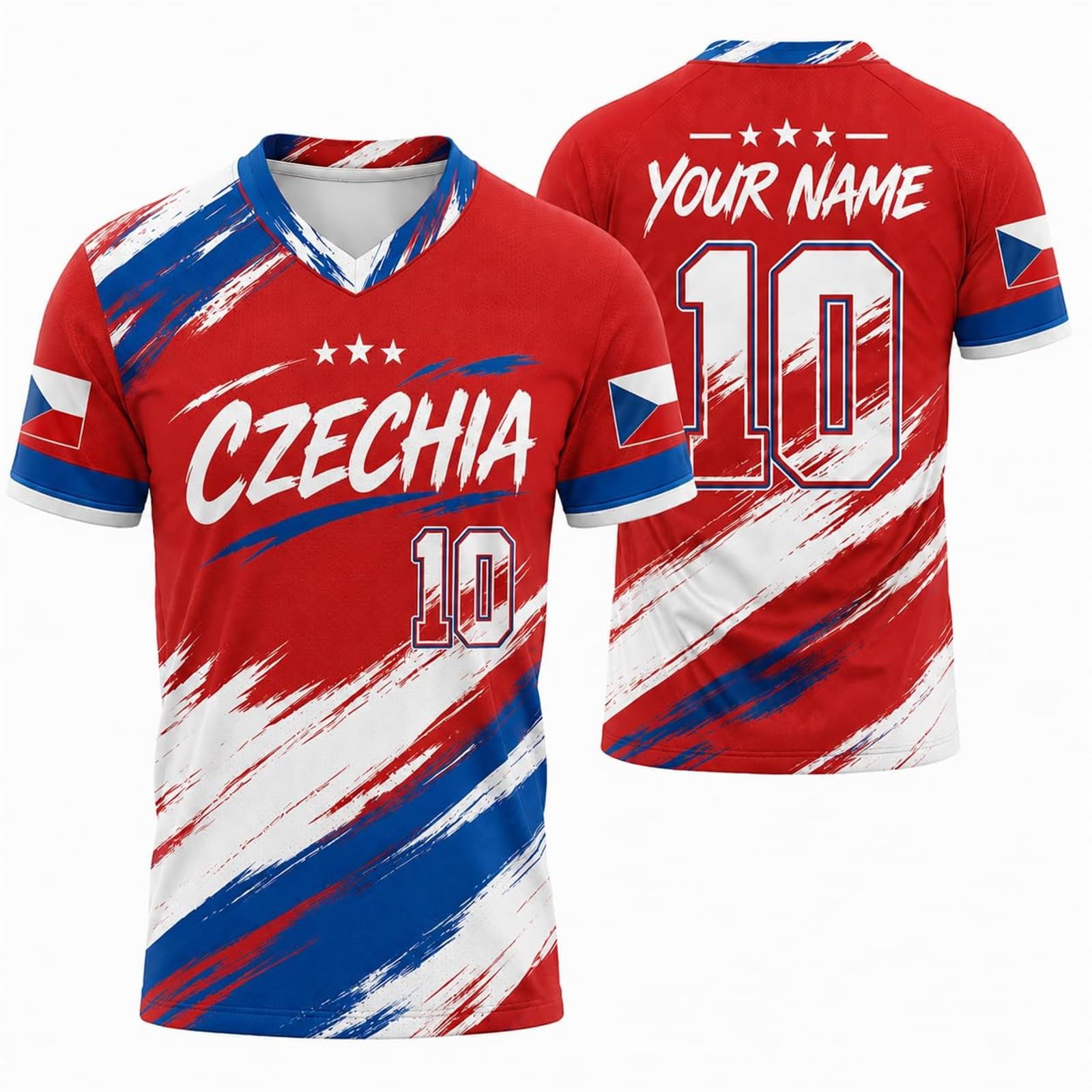 Personalised Name Number Football Shirt 2026 Men Women Youth (Czechia)