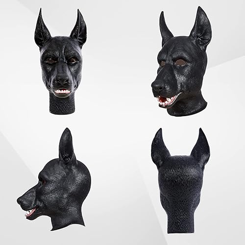 Miniatura 3 de SMITIZEN Máscara de monstruo para perro adulto, cabeza de animal para juegos de rol, cosplay, juego de mascotas, máscara de mascarada para disfraz