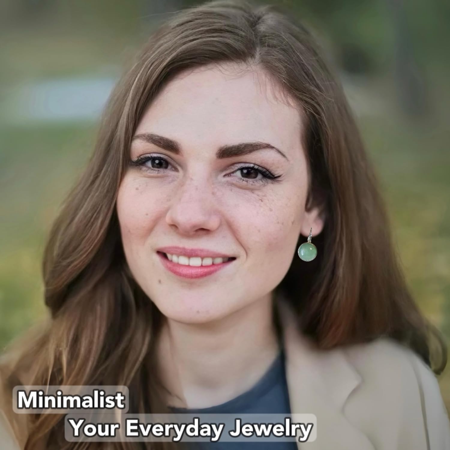 Natural Jade Leverback Earrings for Women, Birthstone Jewelry, Healing Gemstones, Genuine Green Jade, 18k Gold Plated/Stainless Steel, Small Dainty Drop Dangle Earrings (Stainless Steel) - Image 5