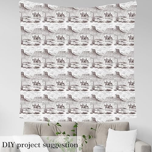 Miniatura 3 de Erosebridal Tela vaquera de The Yard, Tela de tapicería occidental, desierto salvaje oeste americano, rústico, ilustración dibujada a mano, tela