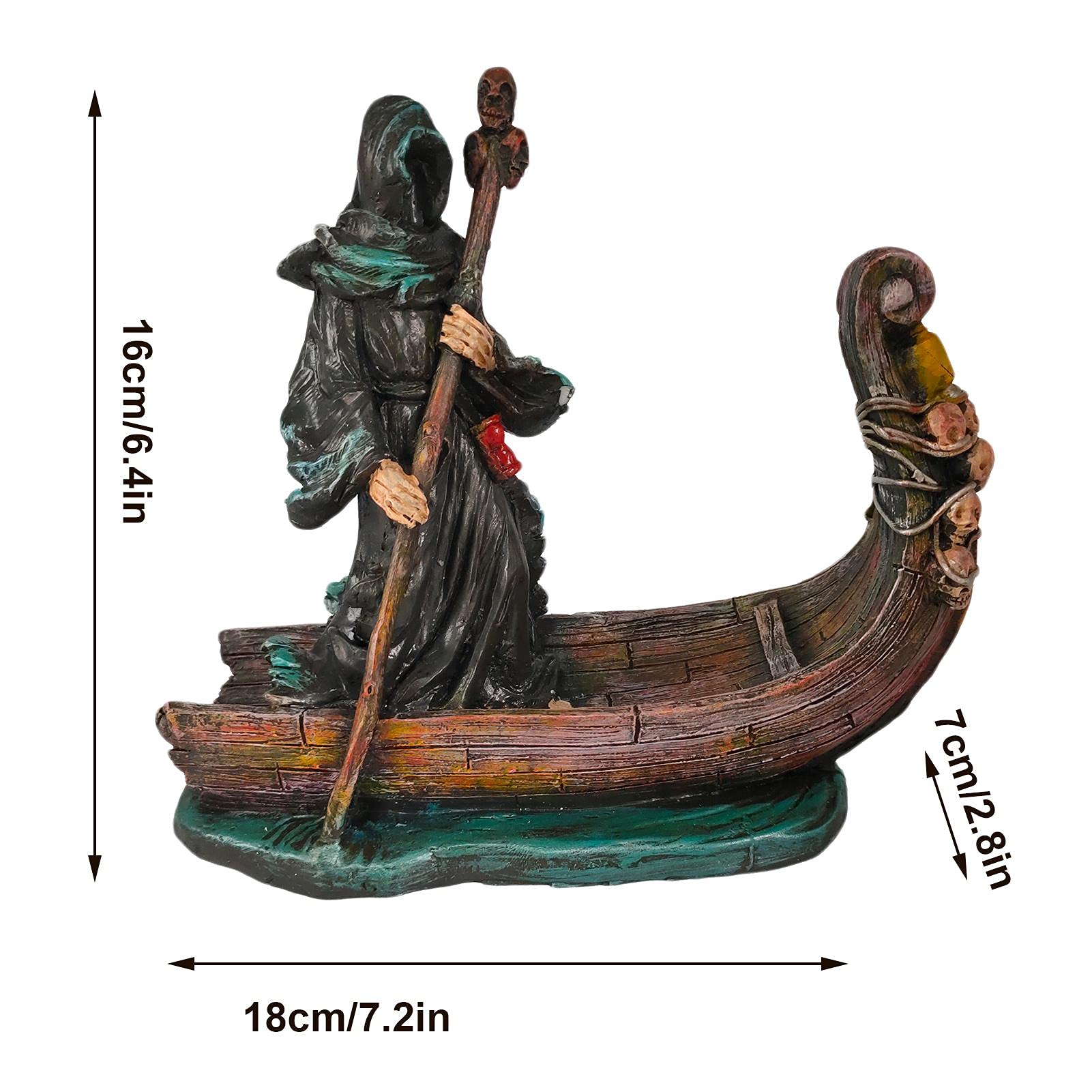 死神ライダー　置物 Amazon.co.jp: 樹脂製の装飾品、恐怖の呪いの死神の置物、西洋の死神の