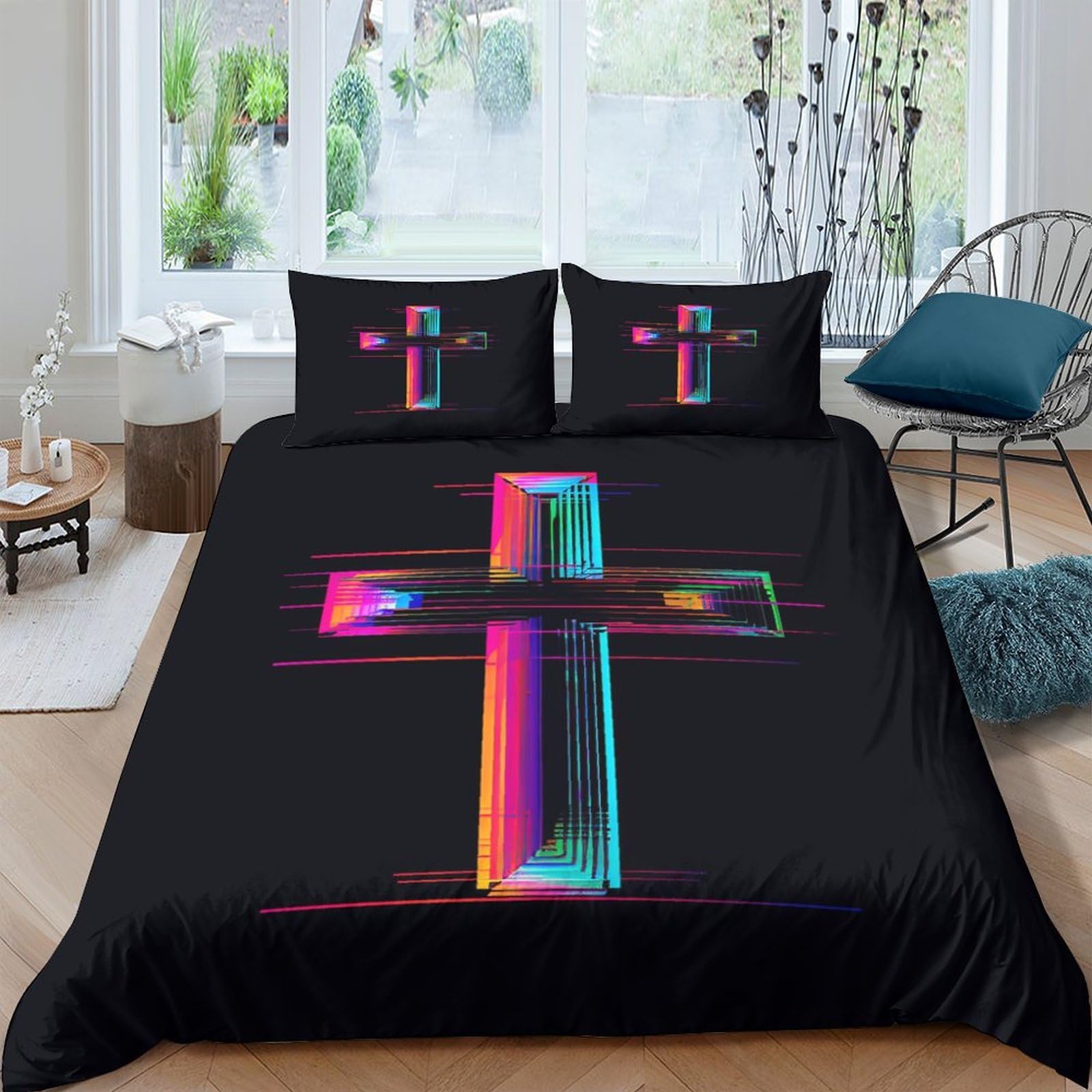 Housse de couette 3D hypoallergénique et super respirante en microfibre douce