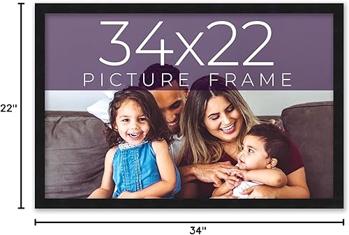 Miniatura 10 de Marco de fotos negro de 34 x 22 pulgadas de ancho de 0.75 pulgadas Profundidad del marco interior de 0.5 pulgadas Marco de fotos Noir Classique de