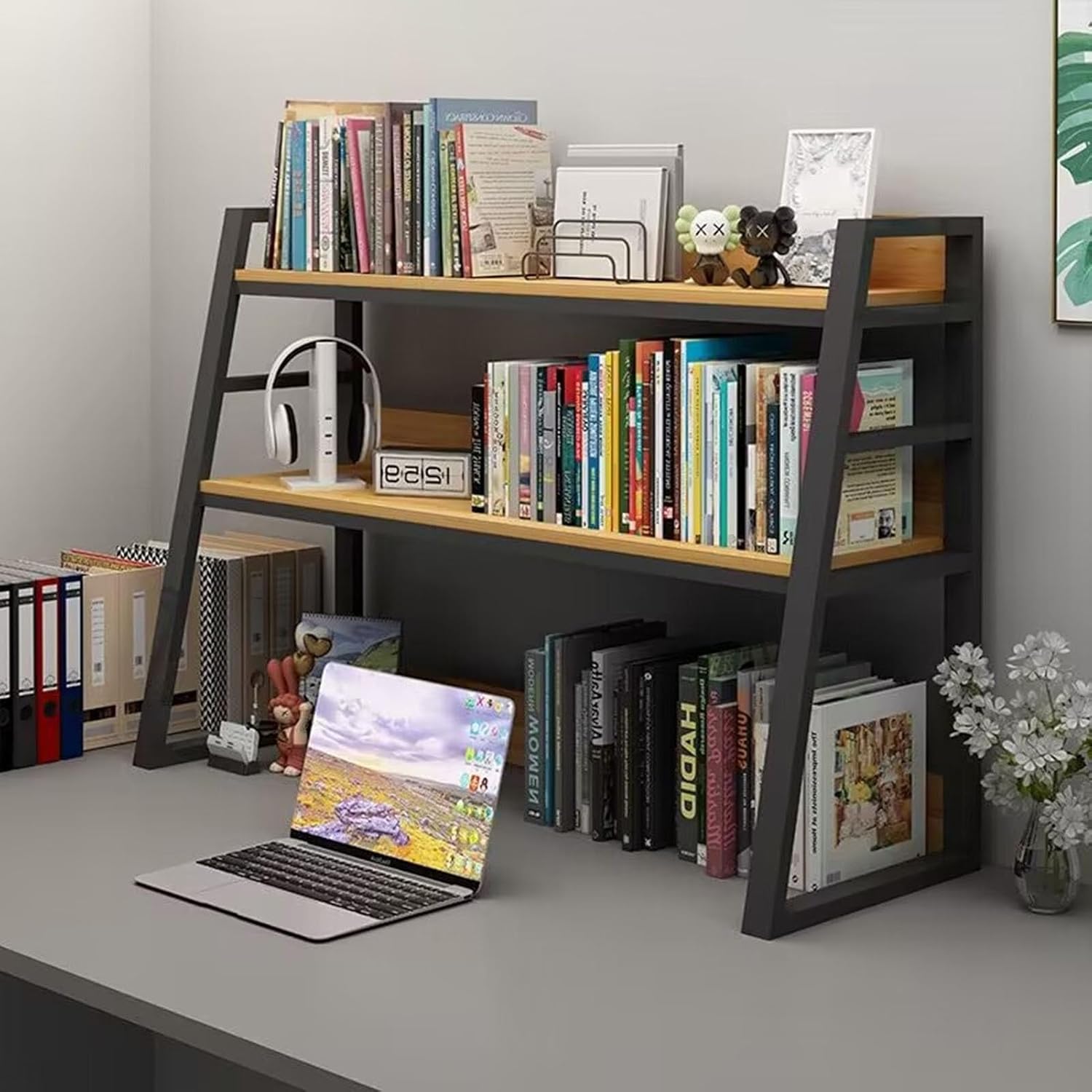 Amazon.co.jp 2Tier Office Desk Bookshelf Desktop Storage Organizer