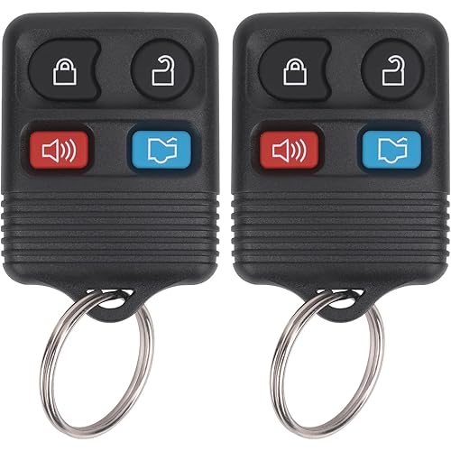 Keyless Entry Remote Key Fob Compatible with Ford Escape Explorer Expedition Focus Fusion Mustang Taurus, Lincoln, Mercury, Mazda, Replacement for CWTWB1U345, 4 Button (Pack of 2)