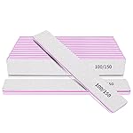 Professional Nail File-100/150 Grit Double Sided Reusable 12pcs Nail Files for Acrylic Nails, Nail Files for Natural Nails at Home and Salon