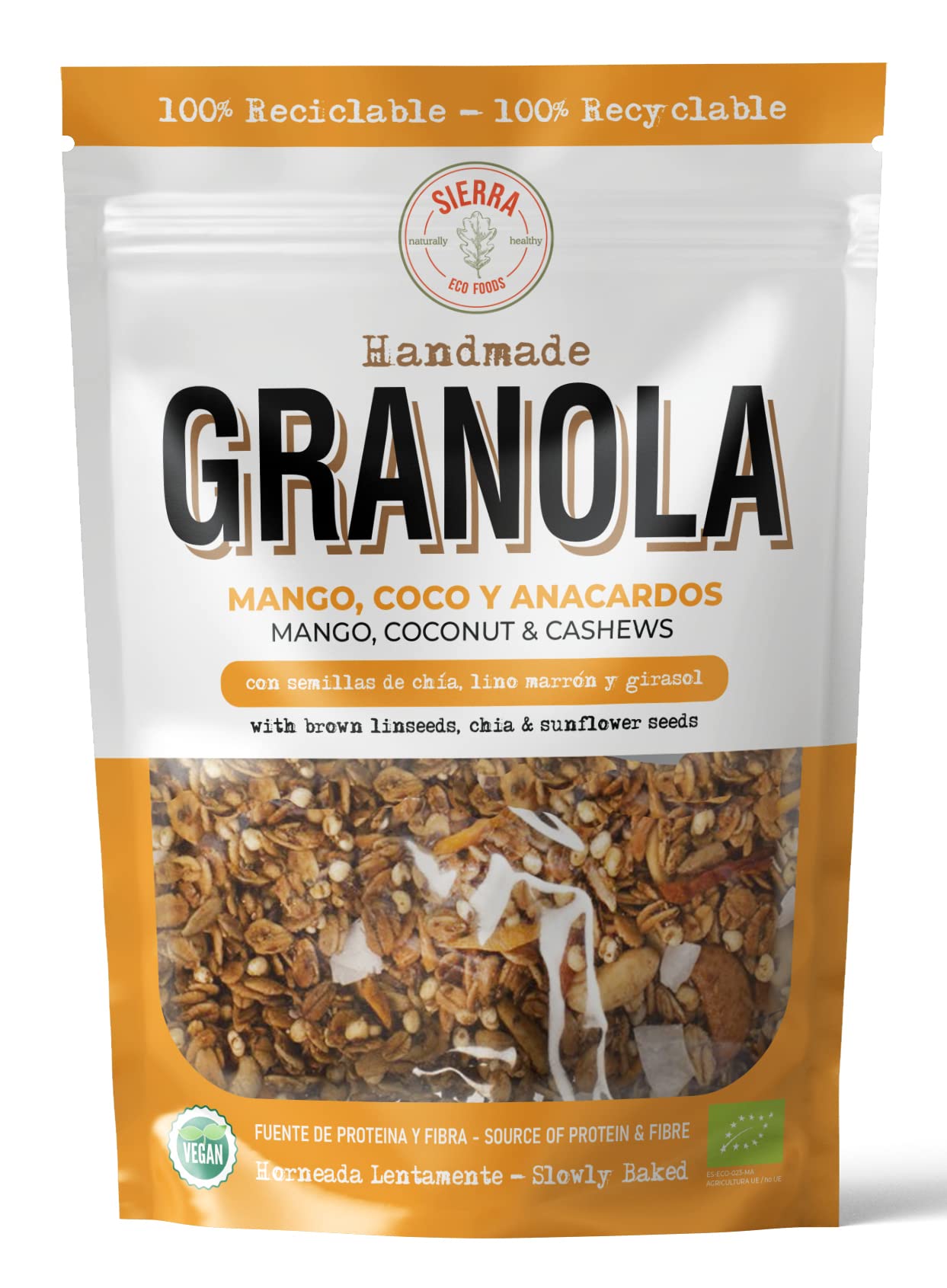 Granola de Mango, Coco y Anacardos (Pack: 3 x 300gr) Peso Total: 900gr