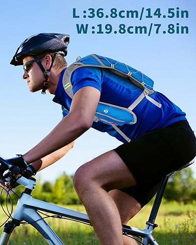 Miniatura 8 de Chaleco de hidratación para correr con una vejiga de agua de 2 litros, mochila de agua ligera para correr, senderismo, ciclismo, maratón, sendero
