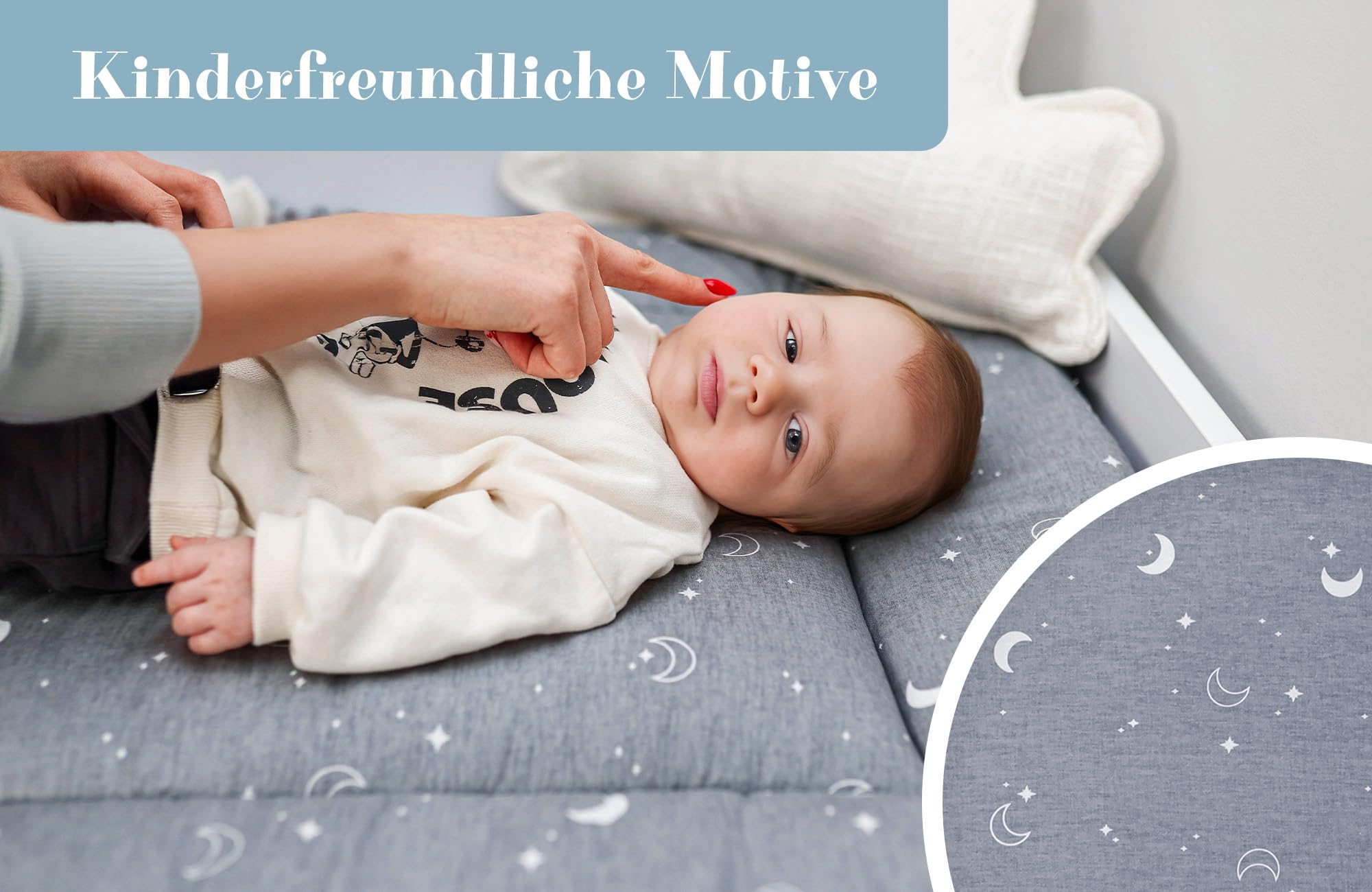 Colchon cambiador bebe comoda 75x72 cm - colchón de algodón impermeable y plegable portátil para cómoda fácil de limpiar cojin muda trocador fraldas colchoneta 75 x 72 Oeko-Tex Mond