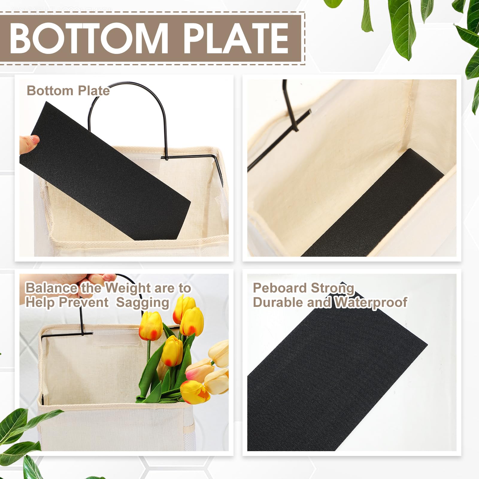 12 bolsas de almacenamiento para colgar en la pared, bolsa organizadora para colgar en la pared con ganchos, cesta colgante de armario con bolsillo, organizador de pared de lino y algodón para
