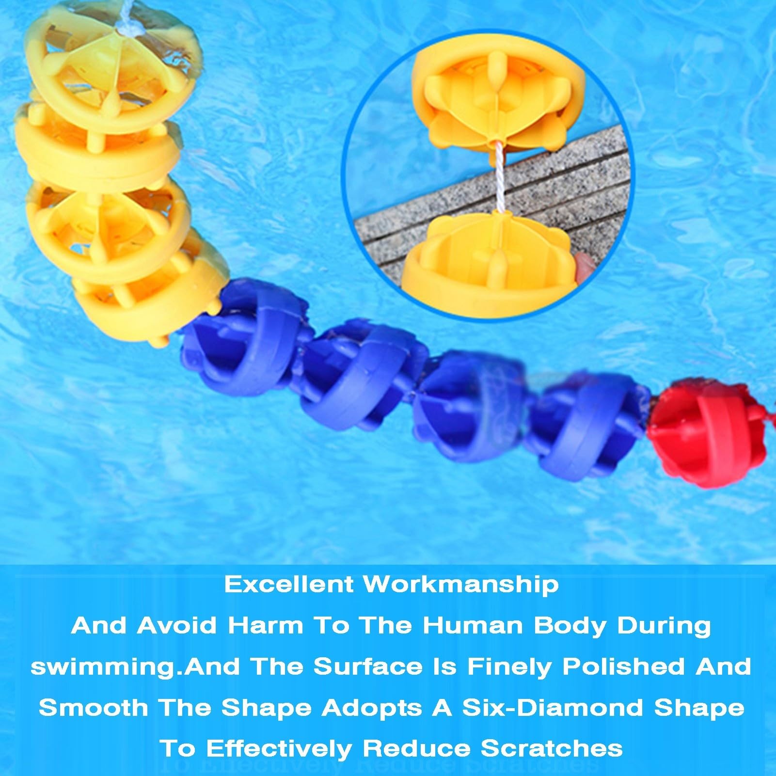 Flotador de Seguridad for Carril de Piscina - Hexagonal (15 cm)