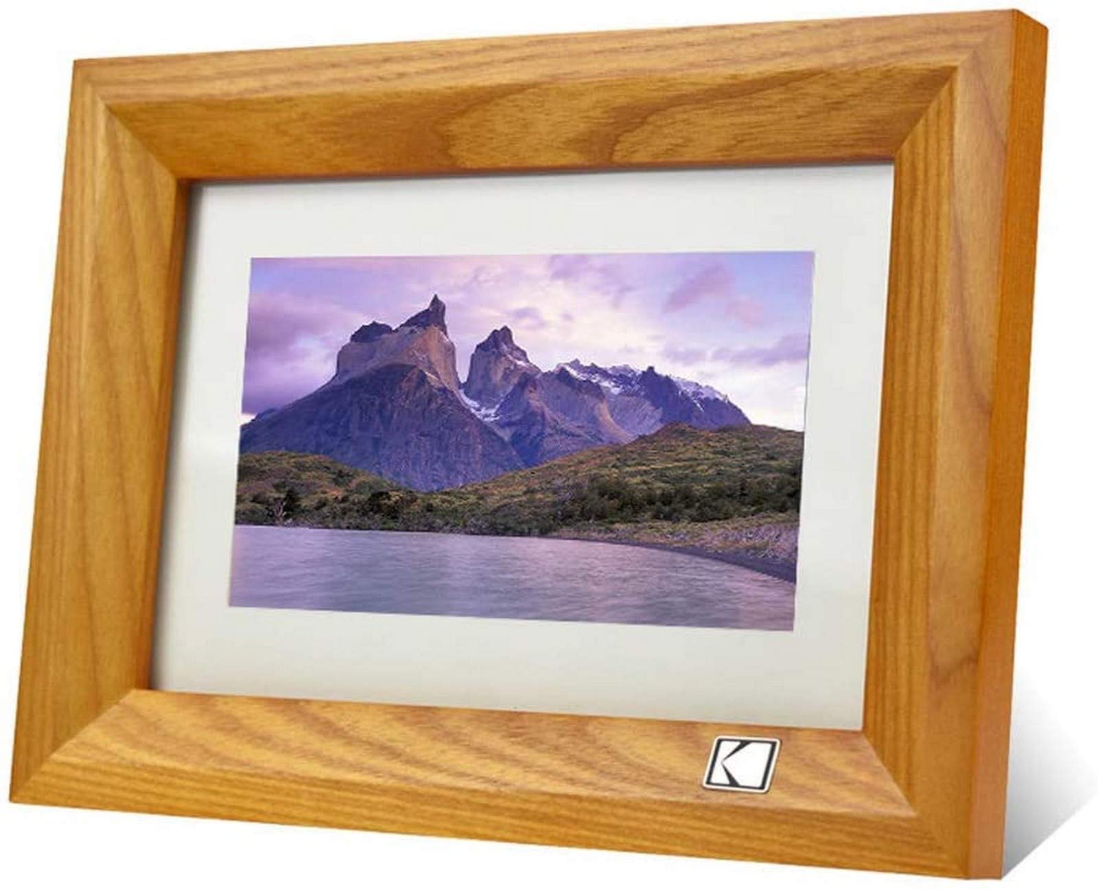 MYUYEE 10-Inch Full Hd Ips Display Digital Photo Frame With Clock And Calendar, Supports Usb And Sd Card - Wood Grain Black (Wooden-10)