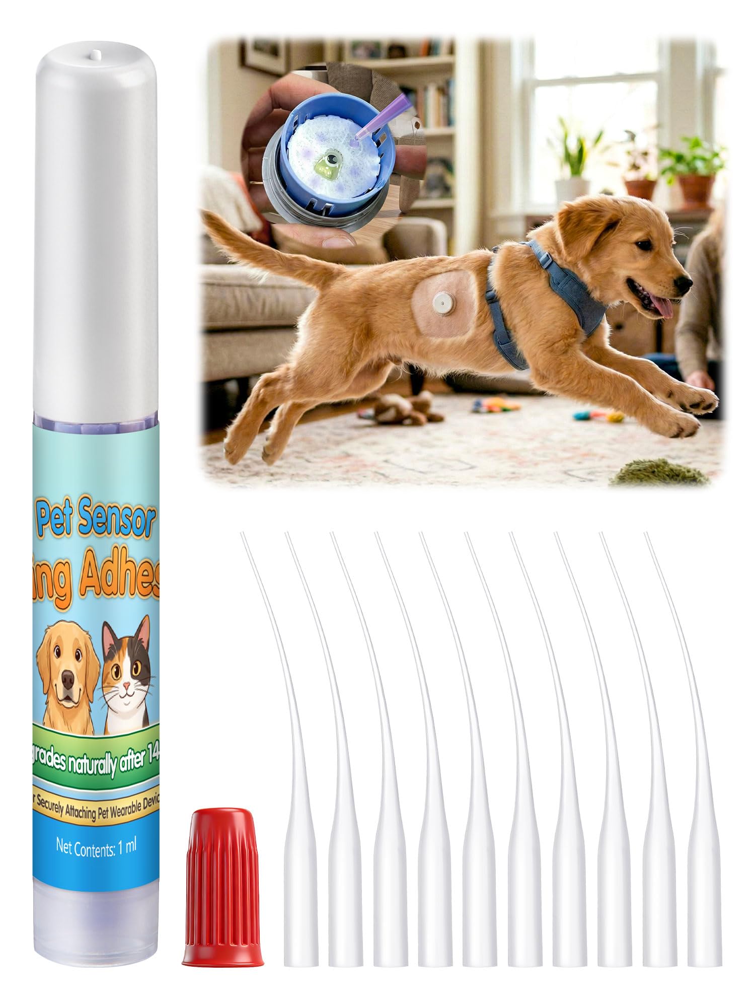 3ml Veterinary Surgical Skin Glue with 10 Applicators, Fast Acting Wound Tissue Glue Sealant, CGM Sensor Adhesive for Pet with Blue Tint for Precise Application, Stay Secure for 10-14 Days — Amazon image 10