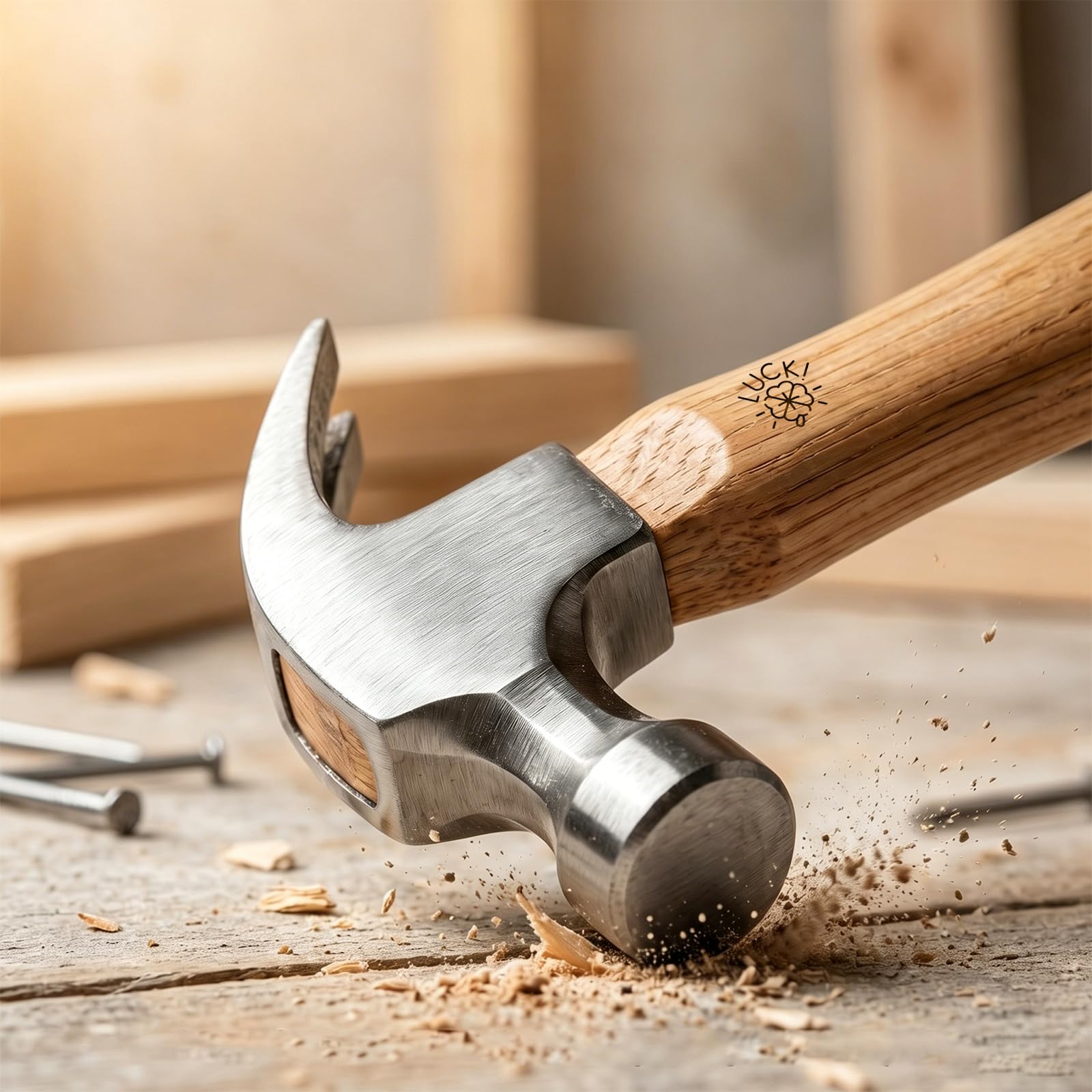 Personalisierter Gravur-Hammer, individuelle Gravur von Namen, Daten & Botschaften, robuster Handhammer, ideales Vatertagsgeschenk für Männer, Tischler & Heimwerker (A)