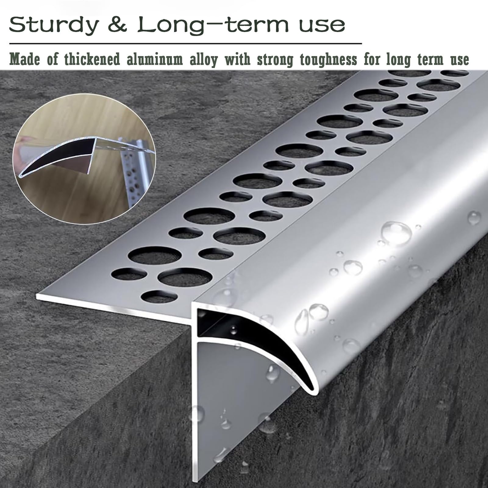Borde protector para canalones de pico de 140 cm x 50 mm, protección contra el agua de lluvia, fácil instalación