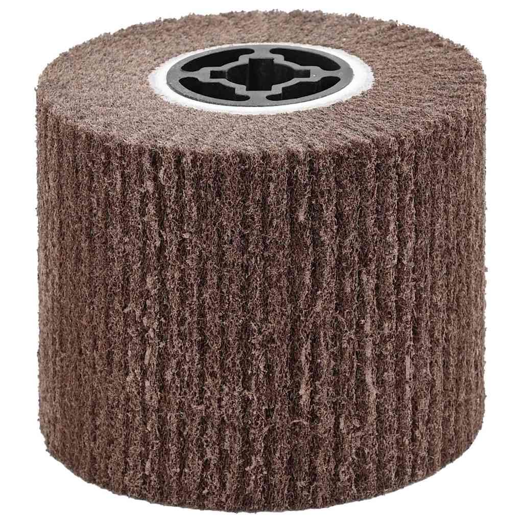 Juego de 3 rollos de papel de lija marrón de 12 x 12 x 10 cm, fibra sintética, disco de papel de lija para madera, metal y plástico, pulido con mecanismo de bloqueo de cámara para lijadora