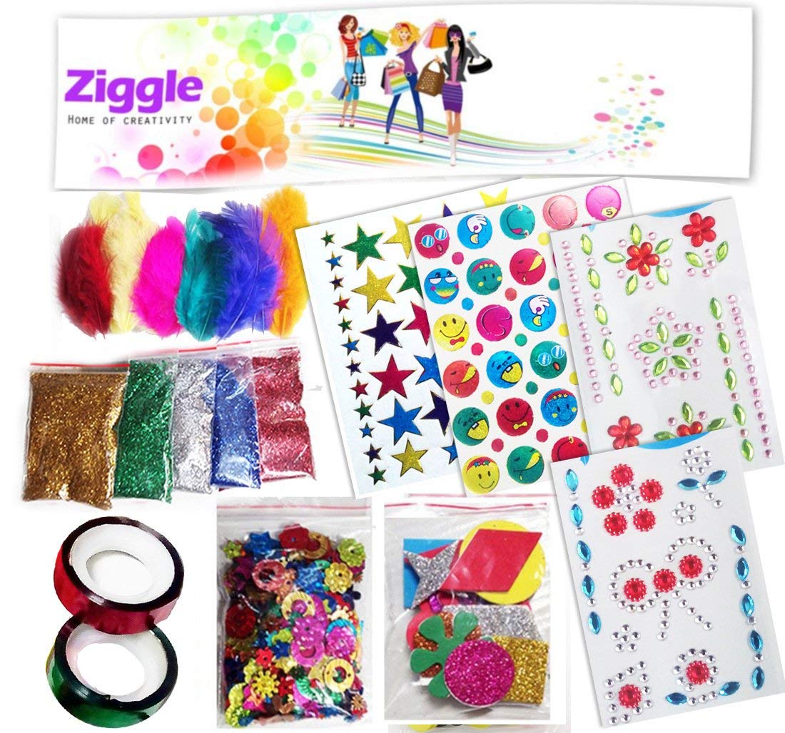 Decoration DIY kit for Kids Teens Buttons Glitter Sand Foam Sticker Gem Stone Feather-image-16