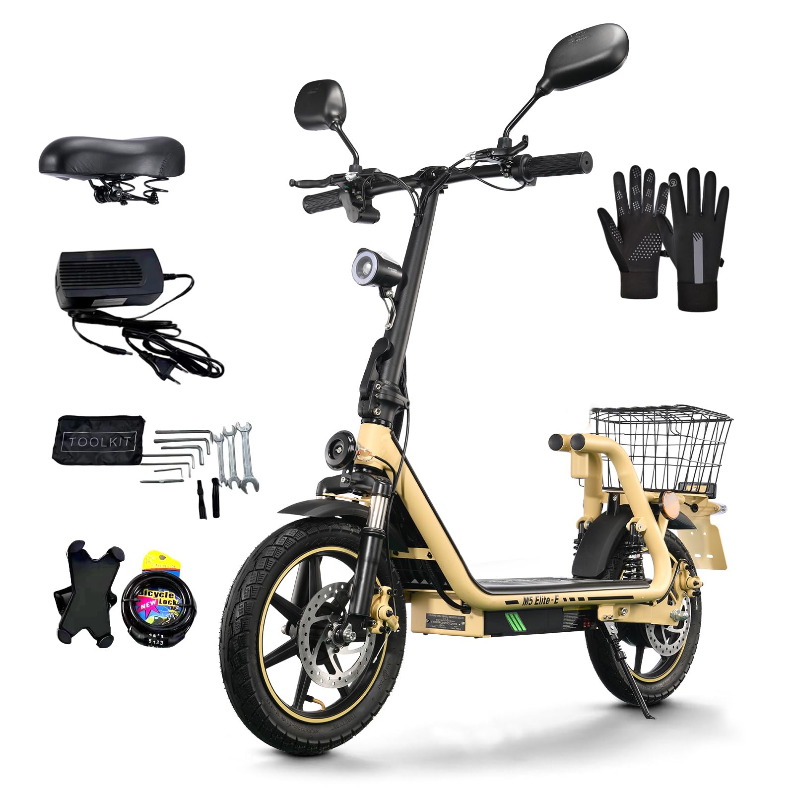 TWOFISH Patinete Eléctrico con Certificación EEC, Motor de 500W Batería de 48V 13Ah, Autonomía 30 km, Ruedas de 14 Pulgadas, 3 Modos de Velocidad Freno de Disco Carga de 120 kg