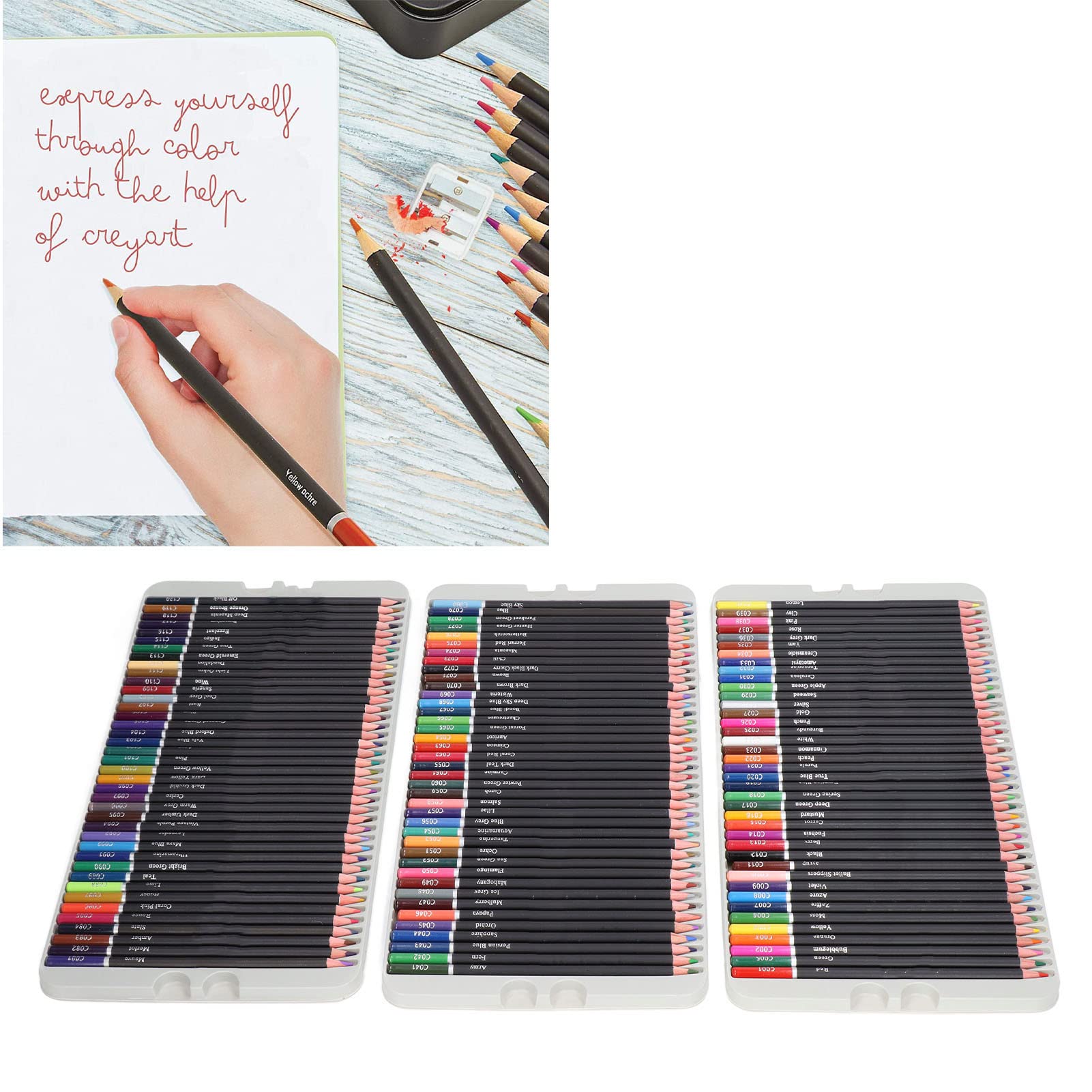 Cosiki Set di 120 Matite Colorate, Colori Vivaci, Matite Artistiche Professionali, Sicure, con Scatola, Ideali per Principianti, Pittori Professionisti, Bambini e Adulti
