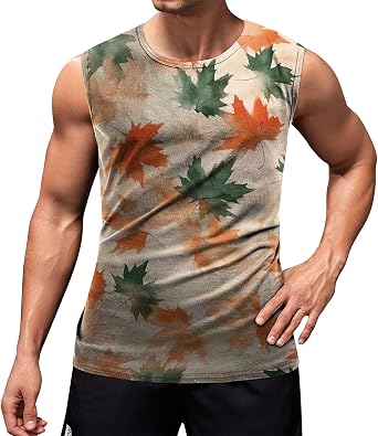 Fashion Sleeveless T Shirts for Men Casual Crewneck Breathable Muscle Vest Beach Vacation Summer Tank Tops