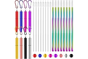 Zubebe Reusable Collapsible Travel Straws