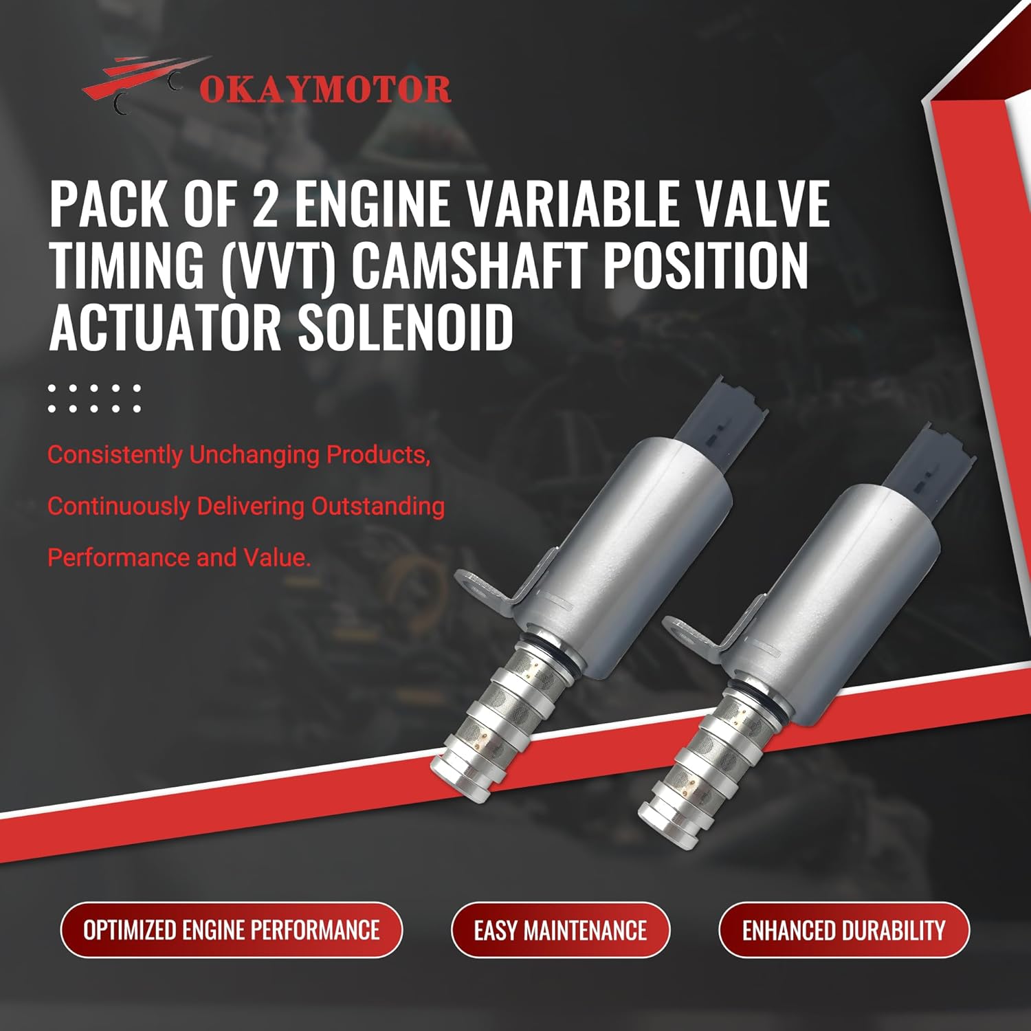 OKAY MOTOR Pack of 2 Engine Variable Valve Timing (VVT) Camshaft Position Actuator Solenoid for 2007-2016 Mini Cooper S Gen2 R55 R56 R57 R58 R59 R60 R61 1.6L 917-243 11367604292
