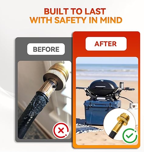 Miniatura 4 de Manguera adaptadora de 6 pies para Weber Q Series, 6501 piezas de parrilla para parrilla Weber Traveler, parrillas de gas para ir a cualquier lugar,