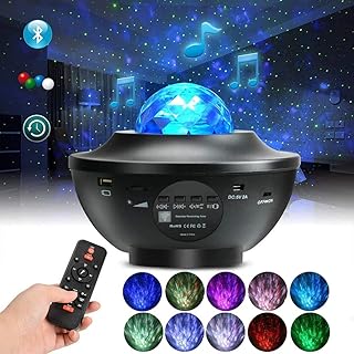 「2021最新版＆リモコン式」スタープロジェクターライト ベッドサイドランプ 投影ランプ プラネタリウム Bluetooth5.0/USBメモリに対応 21種点灯モード タイマー機能付き 音声制御 輝度/音量調整可 ロマンチック雰囲気作り クリ...
