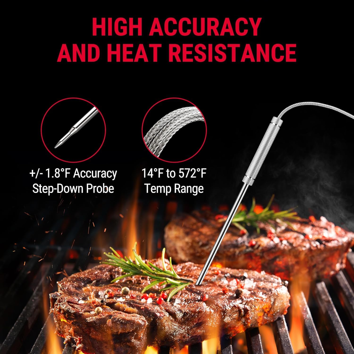 ThermoPro TP20 Termometro Cucina Termometro Barbecue Termometro da Cucina Digitale a Distanza Senza Fili con Doppia Sonda per Cottura Cibo Carne Forno Griglia Barbecue