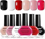 OpenLive Nail Polish Set 6 Colors Multi colour Quick Drying Nail Polish, Black White Red Pink Collection Gifts for Women